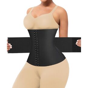 FeelinGirl Waist Trainers Workout Sets Belly Fat Seamless Underbust Waist Corsets Cincher for Women