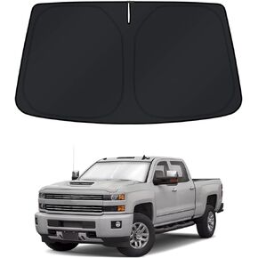KUST Windshield Sun Shade for 2015–2019 Chevy Silverado 2500 3500 Window Shade Sun Visor Cover Foldable Blocks UV Rays Keep Your Car Cooler