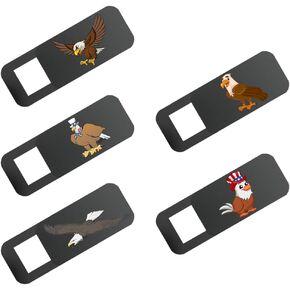 Laptop Camera Cover Slide, Webcam Cover Slide, Phone & Computer Camera Cover Slide, Web Cam Privacy Cover, Camera Blocker. Fits MacBook Pro & Air, iPhone iPad iMac (Cartoon Eagle-5pcs)