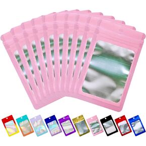 400 Pack Mylar Bags, Small Ziplock Holographic Baggies for Sample Lip Gloss Lash Earring Packaging
