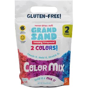 Chuckle & Roar - Grand Sand Color Mix - Tactile Construction Sand - Educational Fun for Preschoolers - Fidget Arts and Crafts for Toddlers - Never Dries - Ages 3 and Up