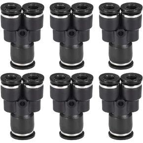 uxcell Plastic Connect Y Splitter Push To Tube Fittings 8mm X 6mm OD Push Lock 6pcs
