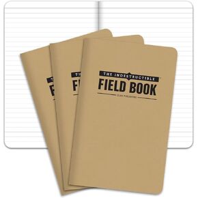 Elan Publishing Company Indestructible Field Notebook/Journal - 5"x8" - Kraft Cover - Lined Memo Book - Pack of 3