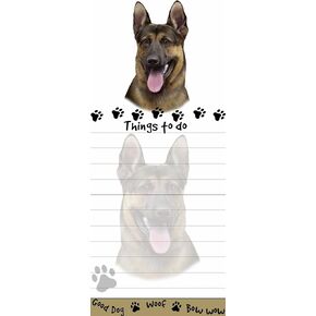 "German Shepherd Magnetic List Pads" Uniquely Shaped Sticky Notepad Measures 8.5 by 3.5 Inches