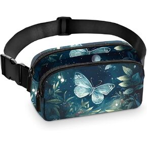Cow Fanny Pack with Adjustable Strap Belt Bag Small Crossbody Bags Cell Phone Purses for Women (Black)