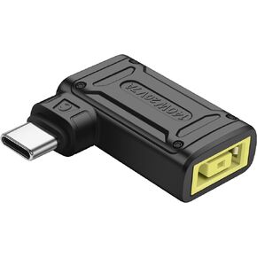 SinLoon PD 140W Square to Type C Power Charging Adapter Slim Tip Female Input to USB C Male Connector with PD Automatic Identification Chip,for Phone,Tablet,Laptop (Square C)