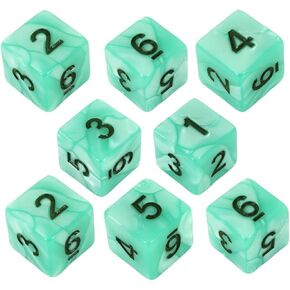 Turquoise Pearl Dice - 8D6 Set - 'Aqua'