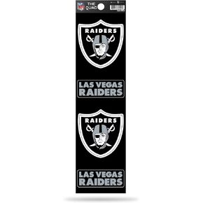 Rico Industries NFL Las Vegas Raiders The Quad Decal Sheet, 4-Pack of Die-Cut Team Logo Decals