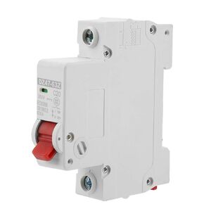 DC Circuit Breaker, 20 Amp Miniature Circuit Breaker DC MCB Single Pole 1 Module Miniature Single Pole Leakage Circuit Breaker for Overload, 6 KA Breaking Capacity, 20 A Current