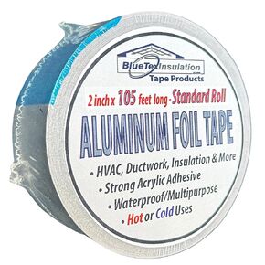 2 inch x 35 Yards (105 feet) 4 mil, Aluminum Foil Tape. Heavy-Duty, Flexible, High/Low Temperatures, Seal HVAC Ductwork, Insulation, Vapor Barrier Seam Tape