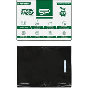 Vacuum Seal Bags 15" x 20" (50 Count) 5.5 Mil (Black and Black) - BPA Free Commerical Grade Food Saver for Storage, Sous Vide, and Meal Prep Sealer Bag