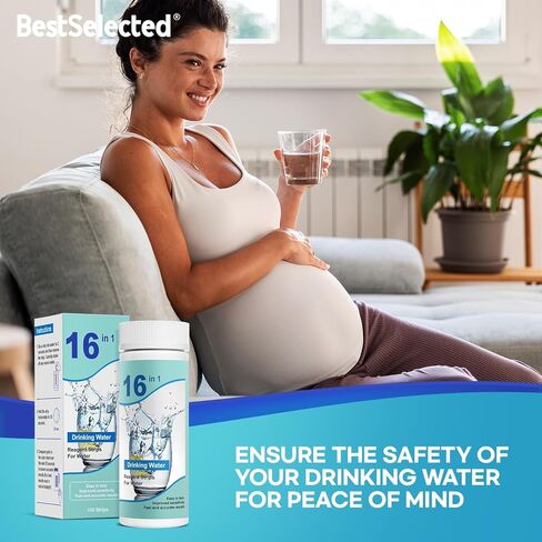 Drinking Water Test Kit Strips: Drinking Water Test Kit - Home Water Testing Kits for Well Tap - Well Water Testing Strips 16 in 1 and 100 Strips for Lead Hardness pH Iron Copper Chlorine and More in Kuwait