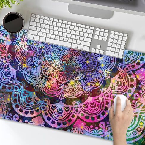 لوحة ماوس للألعاب باللون الوردي الياباني مقاس XL لطيفة على شكل موجة جمالية كاواي ممتدة وكبيرة الحجم وقاعدة مطاطية غير قابلة للانزلاق ولوحة مفاتيح طويلة للكمبيوتر الشخصي والكمبيوتر المحمول، مقاس 31.5 × 11.8 بوصة in Kuwait