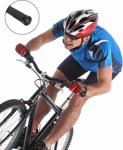 GORGECRAFT 4PCS Bar End Plugs Aluminum Handlebar Caps Cycling Road Mountain Bike Colorful Plug for Most Bicycle(Black/Silver) in Saudi Arabia