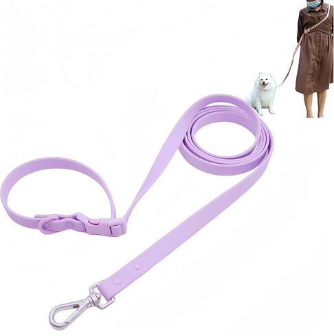 Hands Free Dog Leash, 4-7.5 FT PVC Waterproof Multifunctional Dog Leash Adjustable Lengths for Handless Walking Training Running with Cross Body, Over Shoulder, Waist and Belt Leash (Black) in Saudi Arabia