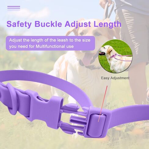 Hands Free Dog Leash, 4-7.5 FT PVC Waterproof Multifunctional Dog Leash Adjustable Lengths for Handless Walking Training Running with Cross Body, Over Shoulder, Waist and Belt Leash (Black) in Saudi Arabia