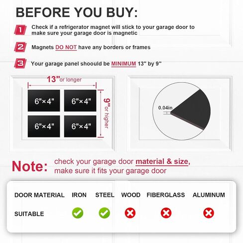 Magnetic Garage Door Decorative Hardware Garage Door Windows Decor Magnetic Faux Garage Door Windows 6 * 4 * 0.04 Inches (16PCS Garage Window Magnets) in Saudi Arabia