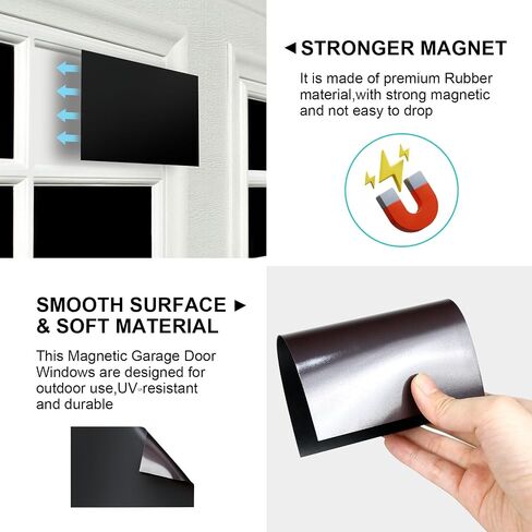 Magnetic Garage Door Decorative Hardware Garage Door Windows Decor Magnetic Faux Garage Door Windows 6 * 4 * 0.04 Inches (16PCS Garage Window Magnets) in Saudi Arabia