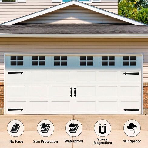 Magnetic Garage Door Decorative Hardware Garage Door Windows Decor Magnetic Faux Garage Door Windows 6 * 4 * 0.04 Inches (16PCS Garage Window Magnets) in Saudi Arabia
