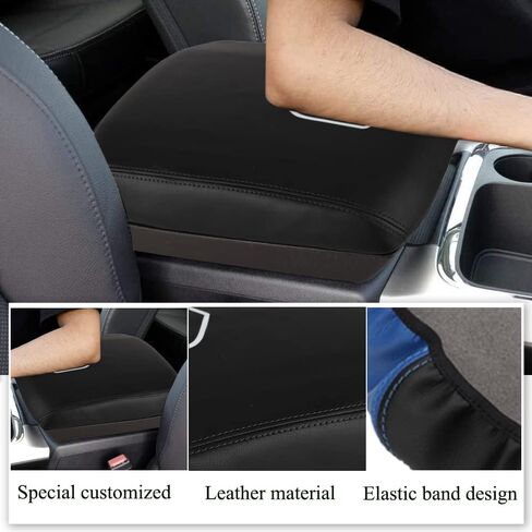 XITER قطعة واحدة من غطاء مسند ذراع وحدة التحكم المركزية غطاء مسند ذراع جلدي لسيارة Dodge 2013-2018 Ram 1500 2500 3500 4500 5500 2019-2024 Ram 1500 Classic (مناسب لمقعد القفز)- غرز سوداء in Kuwait