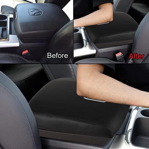 XITER قطعة واحدة من غطاء مسند ذراع وحدة التحكم المركزية غطاء مسند ذراع جلدي لسيارة Dodge 2013-2018 Ram 1500 2500 3500 4500 5500 2019-2024 Ram 1500 Classic (مناسب لمقعد القفز)- غرز سوداء in Kuwait