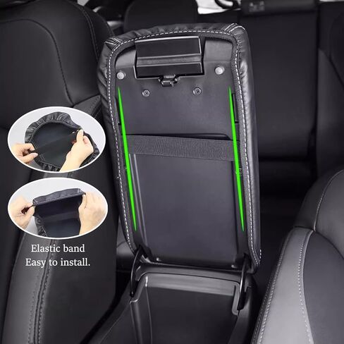 for Honda HRV/HR-V Accessories 2023 2024 Car Armrest Cover Waterproof Center Console Pad Scratch Resistance Box Cover Leather Protector Pad(Red+Black) in Saudi Arabia