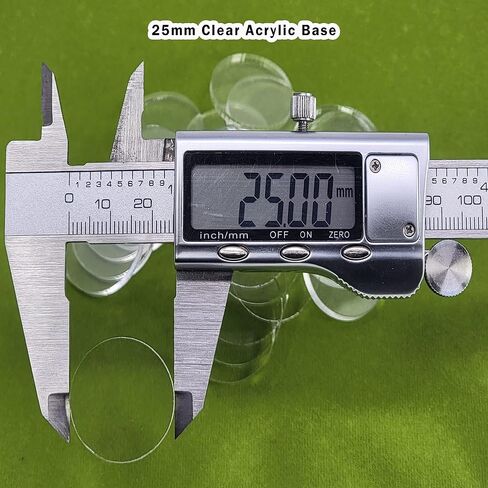 Acrylic Bases for Minis and Miniatures - Circular, Square, Oval, Rectangular, Hexagonal |Compatibles with most RPG's and Tabletop Games| (Clear - Circular #2 (25mm x ~2.70mm x 25 units)) in Saudi Arabia