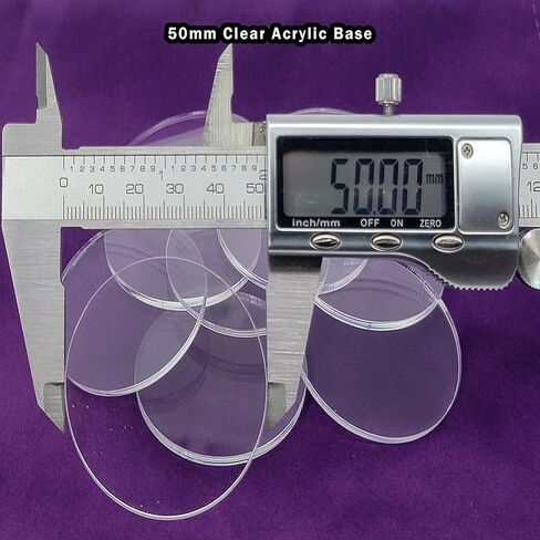Acrylic Bases for Minis and Miniatures - Circular, Square, Oval, Rectangular, Hexagonal |Compatibles with most RPG's and Tabletop Games| (Clear - Circular #2 (25mm x ~2.70mm x 25 units)) in Saudi Arabia