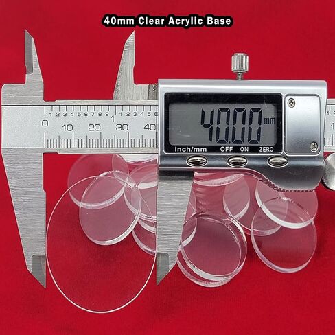 Acrylic Bases for Minis and Miniatures - Circular, Square, Oval, Rectangular, Hexagonal |Compatibles with most RPG's and Tabletop Games| (Clear - Circular #2 (25mm x ~2.70mm x 25 units)) in Saudi Arabia