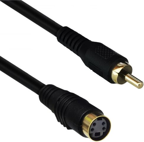 Gold-Plated S-Video to RCA Cable Composite RCA Male to S-Video 4 Pin Mini DIN Terminale Female AV Stereo Audio Conversion Cable S-Video -2PCS 15CM (4Pin Female to RCA Male Straight) in Saudi Arabia