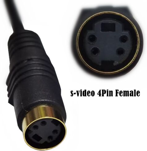 Gold-Plated S-Video to RCA Cable Composite RCA Male to S-Video 4 Pin Mini DIN Terminale Female AV Stereo Audio Conversion Cable S-Video -2PCS 15CM (4Pin Female to RCA Male Straight) in Saudi Arabia