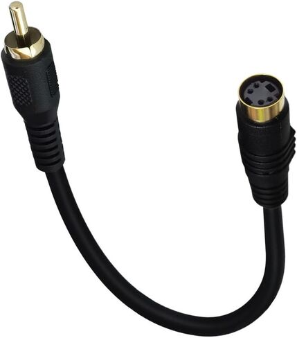 Gold-Plated S-Video to RCA Cable Composite RCA Male to S-Video 4 Pin Mini DIN Terminale Female AV Stereo Audio Conversion Cable S-Video -2PCS 15CM (4Pin Female to RCA Male Straight) in Saudi Arabia