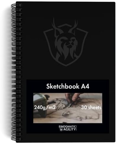 Bindomatic Agility Collection Premium Sketchbooks, 8.5 x 11 inches, Drawing Book, Sketchbook, Coloring Book - 30 Sheets of 240g Paper, Professionals and Children, Markers, Acrylic Paints Charcoal Ink in Kuwait