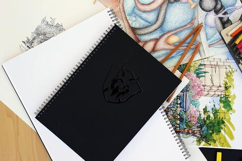 Bindomatic Agility Collection Premium Sketchbooks, 8.5 x 11 inches, Drawing Book, Sketchbook, Coloring Book - 30 Sheets of 240g Paper, Professionals and Children, Markers, Acrylic Paints Charcoal Ink in Kuwait