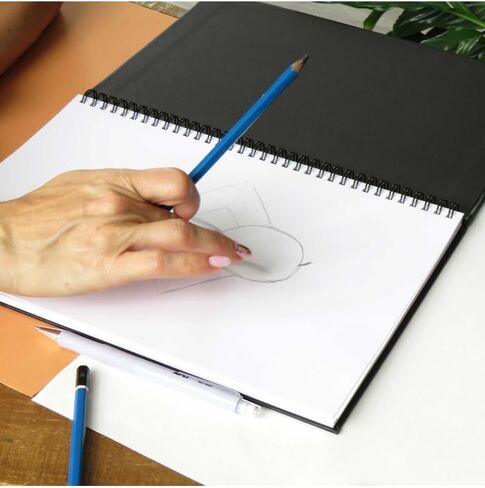 Bindomatic Agility Collection Premium Sketchbooks, 8.5 x 11 inches, Drawing Book, Sketchbook, Coloring Book - 30 Sheets of 240g Paper, Professionals and Children, Markers, Acrylic Paints Charcoal Ink in Kuwait