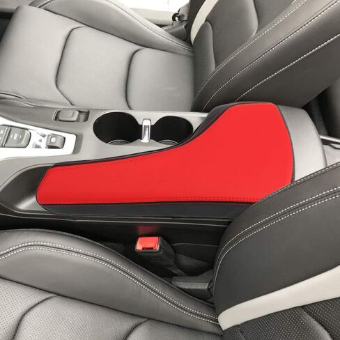 XITER Leather Auto Console Cover Waterproof Center Console Armrest Cover Protector for Chevrolet Camaro 2016 2017 2018 2019 2020 2021 2022 2023 2024 Accessories(Black+Red) in Saudi Arabia