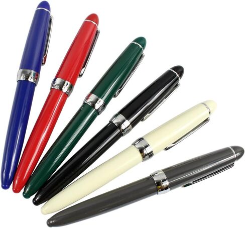 6 PCS Jinhao 992 Plastic Fountain Pen Set, Transparent, Diversity Color(Blue, Green, Grey, Brown, Orange, White) in Saudi Arabia