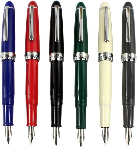 6 PCS Jinhao 992 Plastic Fountain Pen Set, Transparent, Diversity Color(Blue, Green, Grey, Brown, Orange, White) in Saudi Arabia