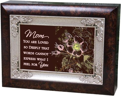 Cottage Garden Mom You are Loved Burlwood Jewelry Music Box Plays Amazing Grace in Saudi Arabia