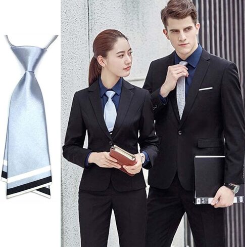 Bows Neck Tie for Women Uniform Necktie Strap Striped Adjustable Pre Tied for Girls Accessories Work Party Ceremony in Saudi Arabia