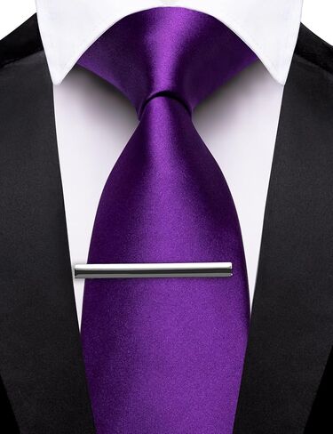 Barry.Wang Neckties for Man Solid Neckties Silk Woven Tie for Man Necktie Clips Formal Classic 3.34" Business Party in Saudi Arabia