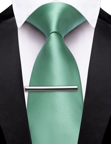 Barry.Wang Neckties for Man Solid Neckties Silk Woven Tie for Man Necktie Clips Formal Classic 3.34" Business Party in Saudi Arabia
