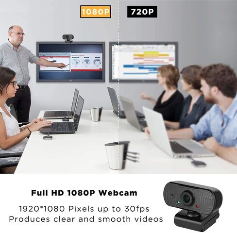 كاميرا ويب بزاوية عريضة 1080 بكسل عالية الدقة مع ميكروفون ومحول USB C، وكاميرا ويب USB خارجية للكمبيوتر والكمبيوتر المحمول وغرفة الاجتماعات وشاشة Mac Xbox in Saudi Arabia