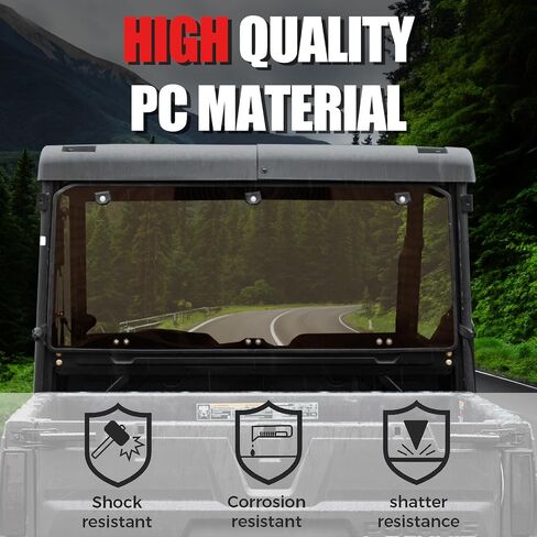 الزجاج الأمامي الخلفي A & UTV PRO لطاقم Polaris Ranger متوسط ​​الحجم 500 570 موديل 2015-2023، 2022-2023 SP 570، ملحقات النافذة الخلفية شديدة التحمل in Saudi Arabia