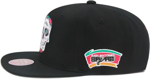 Mitchell & Ness San Antonio Spurs NBA Sugar Skull Snapback Hat Adjustable Cap - Black in Saudi Arabia