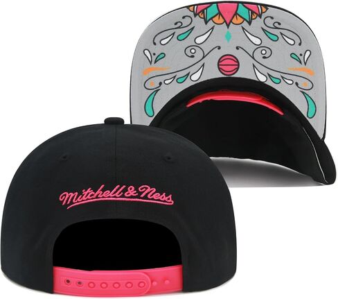Mitchell & Ness San Antonio Spurs NBA Sugar Skull Snapback Hat Adjustable Cap - Black in Saudi Arabia