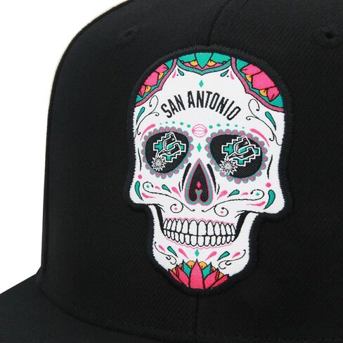 Mitchell & Ness San Antonio Spurs NBA Sugar Skull Snapback Hat Adjustable Cap - Black in Saudi Arabia