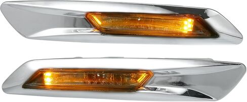 حاجز السيارة في المؤشر الجانبي لإشارة الانعطاف ضوء كهرماني 63137154169 لسيارة BMW 528i 535i 550i 2011-2013 عدسات شفافة بلون فضي (مجموعة من 2) in Saudi Arabia