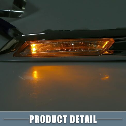 حاجز السيارة في المؤشر الجانبي لإشارة الانعطاف ضوء كهرماني 63137154169 لسيارة BMW 528i 535i 550i 2011-2013 عدسات شفافة بلون فضي (مجموعة من 2) in Saudi Arabia