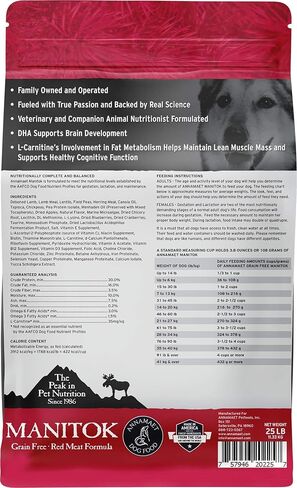 Annamaet Grain-Free Manitok Red Meat Formula Dry Dog Food, (Fresh Lamb), 25-lb Bag in Saudi Arabia